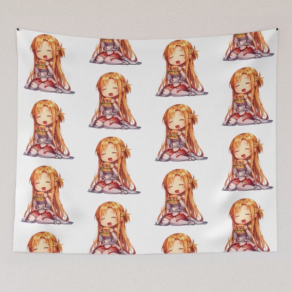 Item preview, Asuna Sword Art Online Anime Girl Kawaii Chibi Burger Happy Moment designed and sold by mildaclairmo.