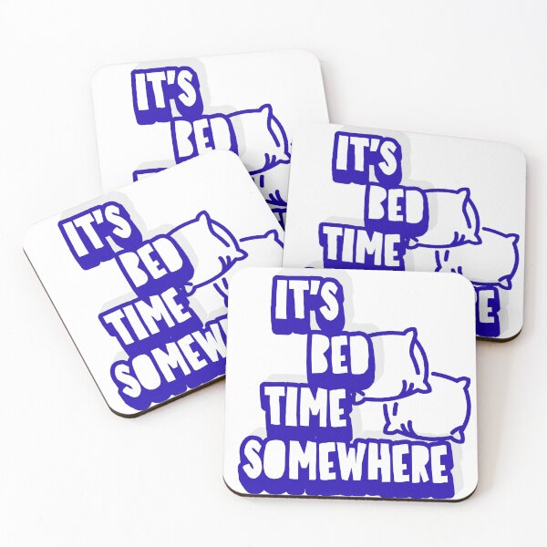 Item preview, It’s Bed Time Somewhere – Funny Sleep Quote Pillow Illustration designed and sold by Pokah79.