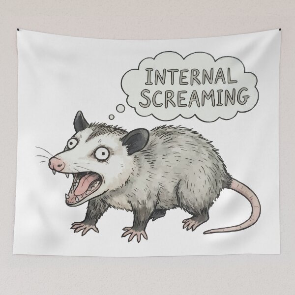 Item preview, Internal Screaming Opossum - Anxious Possum Screaming Meme designed and sold by Petzzz.