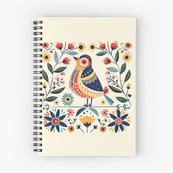 Item preview, Scandinavian Folk Art, Bird and Flowers designed and sold by xiao xuans.