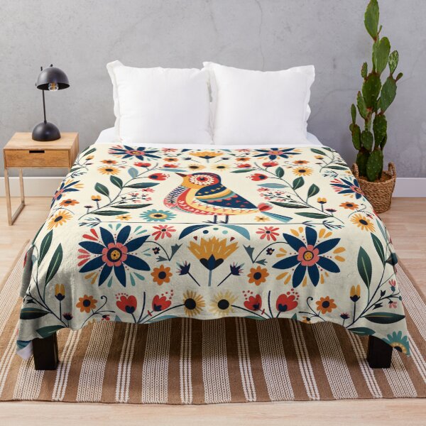 Item preview, Scandinavian Folk Art, Bird and Flowers designed and sold by xiao xuans.