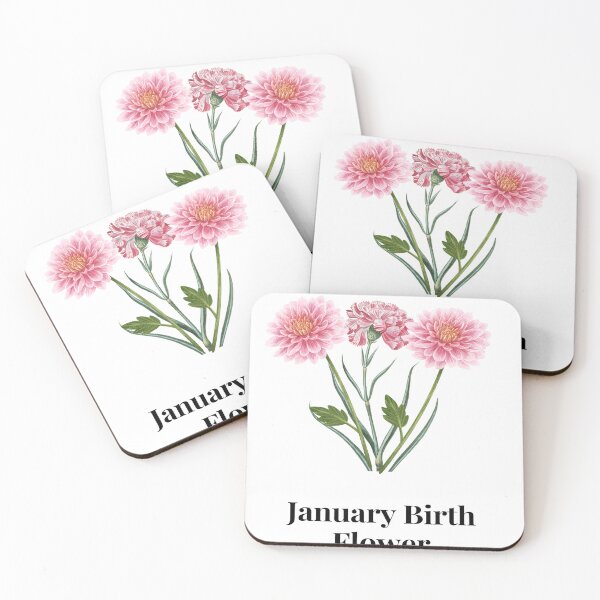 Item preview, Vintage January Birth Flower - Pink Carnation Floral Art designed and sold by Colorxpink.