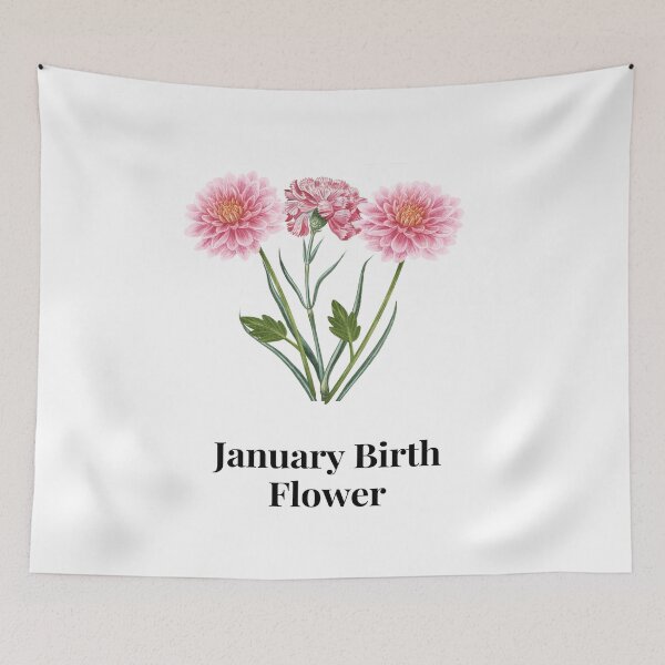 Item preview, Vintage January Birth Flower - Pink Carnation Floral Art designed and sold by Colorxpink.