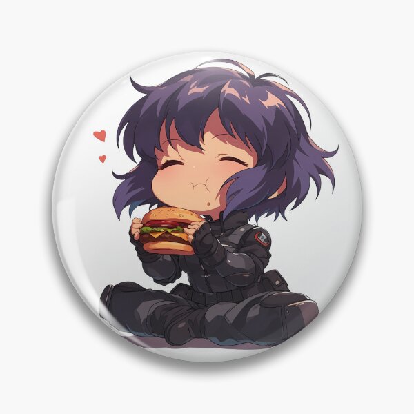 Item preview, Mokoto Kusanagi Ghost In The Shell Anime Chibi Kawaii Burger Cute Cyber Meal Joy designed and sold by mildaclairmo.