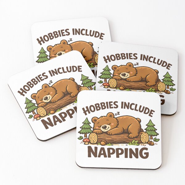 Item preview, Bear Sleeping On a Log - Hobbies Include Napping designed and sold by Jakarprint.