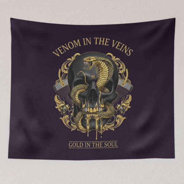 Item preview, Aurum Noir: Gilded Skull & Cobra – Venom in the Veins, Gold in the Soul designed and sold by KawisStarr.