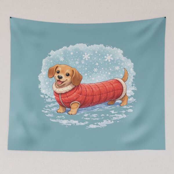 Item preview, Dachshund Long Winter Coat – Cozy Sausage Dog Dogmom Shirt designed and sold by dogmomtees.