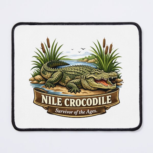 Item preview, Nile Crocodile Survivor of the Ages Illustration designed and sold by WildlifeInc.