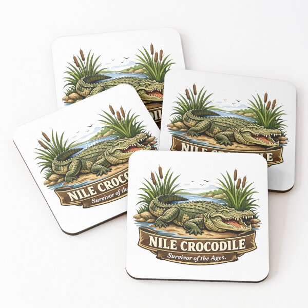 Item preview, Nile Crocodile Survivor of the Ages Illustration designed and sold by WildlifeInc.