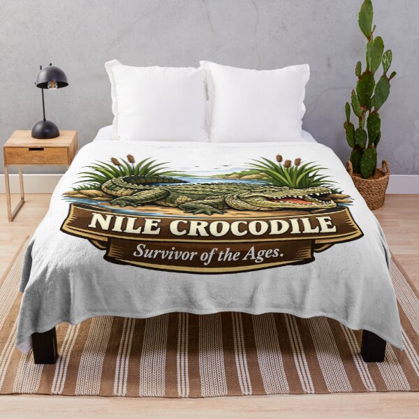 Item preview, Nile Crocodile Survivor of the Ages Illustration designed and sold by WildlifeInc.