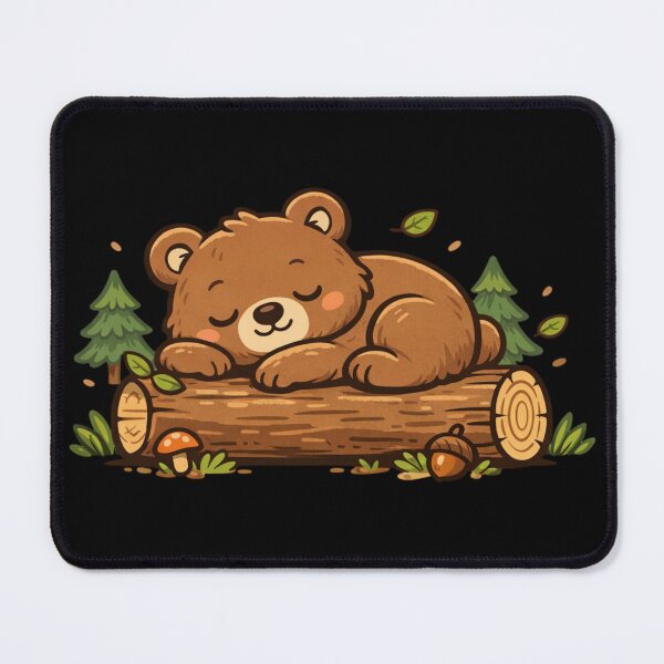 Item preview, Hobbies Include Napping - Bear Sleeping On a Log designed and sold by Jakarprint.