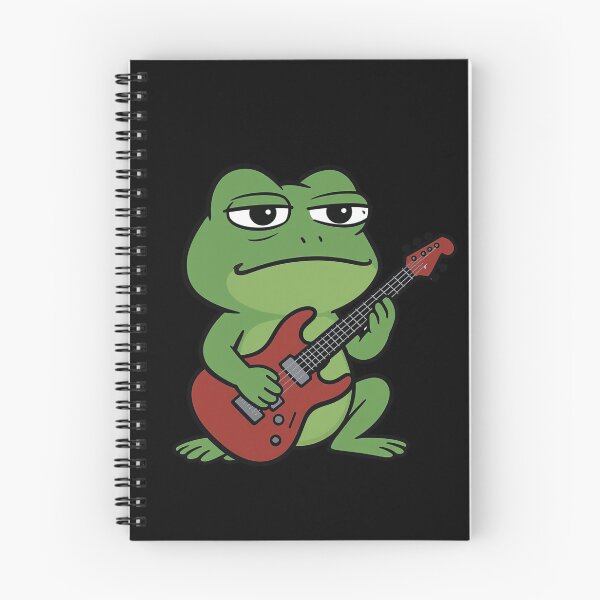 Item preview, Deadpan Guitar Frog | Funny Flat Cartoon Frog Music Sticker designed and sold by ColorSplash123.
