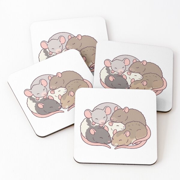 Item preview, Rat Cuddle Puddle - Sleeping Pile of Fancy Rats Aesthetic designed and sold by Petzzz.