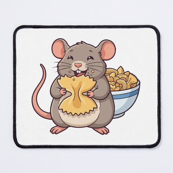 Item preview, Cute Rat Eating Pasta - Carb Loader Fancy Rat Meme designed and sold by Petzzz.