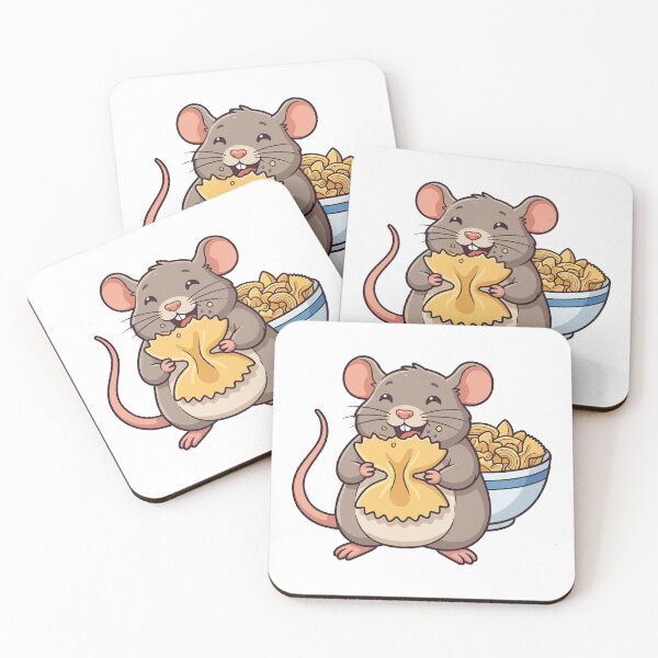Item preview, Cute Rat Eating Pasta - Carb Loader Fancy Rat Meme designed and sold by Petzzz.