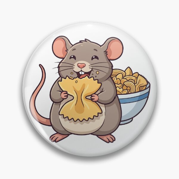 Item preview, Cute Rat Eating Pasta - Carb Loader Fancy Rat Meme designed and sold by Petzzz.