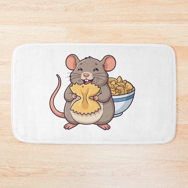 Item preview, Cute Rat Eating Pasta - Carb Loader Fancy Rat Meme designed and sold by Petzzz.