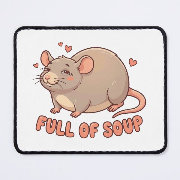 Item preview, Happy Boggling Rat - Full of Soup Cute Fat Rat designed and sold by Petzzz.