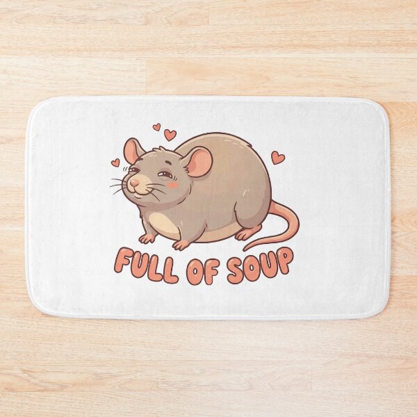 Item preview, Happy Boggling Rat - Full of Soup Cute Fat Rat designed and sold by Petzzz.