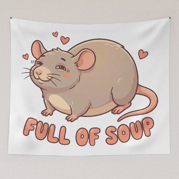 Item preview, Happy Boggling Rat - Full of Soup Cute Fat Rat designed and sold by Petzzz.