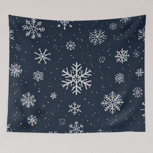 Item preview, White Minimalist Winter Snowflake Christmas Pattern designed and sold by LakLuxe studio .