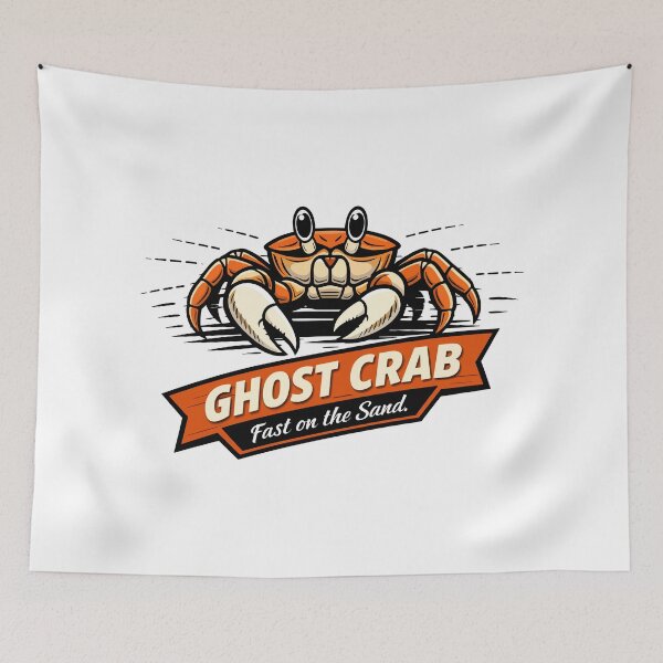 Item preview, Ghost Crab Fast on the Sand Coastal Illustration designed and sold by WildlifeInc.