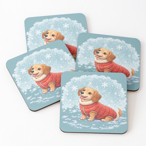 Item preview, Dachshund Long Winter Coat Sit – Cute Cozy Sausage Dog Shirt designed and sold by dogmomtees.