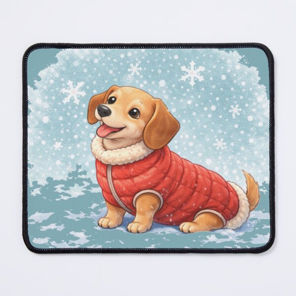 Item preview, Dachshund Long Winter Coat Sit – Cute Cozy Sausage Dog Shirt designed and sold by dogmomtees.