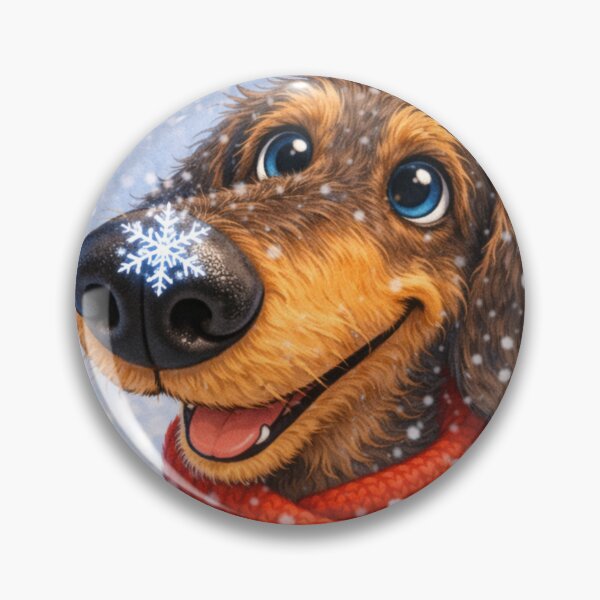 Item preview, Winter Dachshund with Red Scarf – Cozy Snowy Sausage Dog designed and sold by Darlin8888.