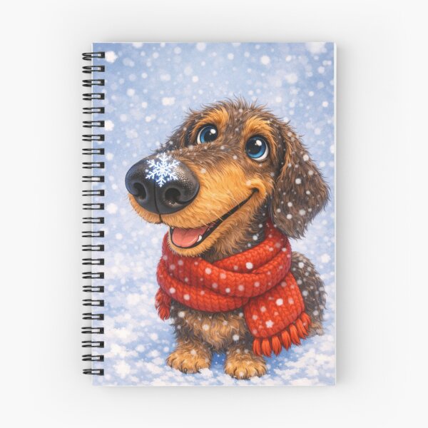 Item preview, Winter Dachshund with Red Scarf – Cozy Snowy Sausage Dog designed and sold by Darlin8888.