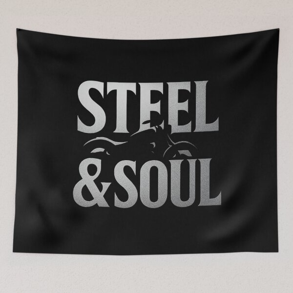Item preview, STEEL & SOUL - Metallic Motorcycle Typography Design designed and sold by MKreative Studio.