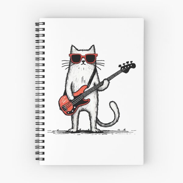 Item preview, Cool Cat Playing Bass Guitar | Funny Music Cat Illustration designed and sold by Kruti Collection.
