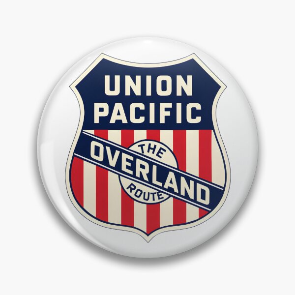 Item preview, Vintage Union Pacific Railroad "The Overland Route" Shield Logo designed and sold by CharlieDesings.