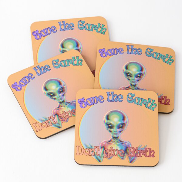 Item preview, Save the earth, don’t give birth, wise alien  designed and sold by Nikki-Tee.