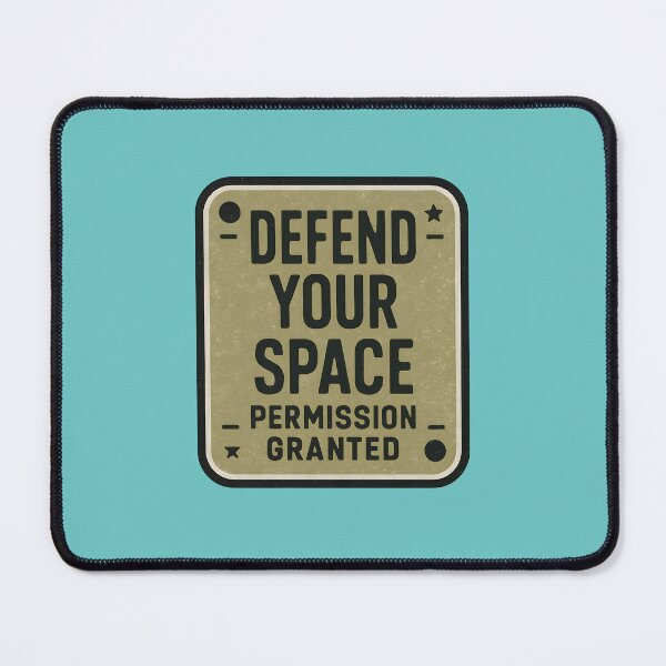 Item preview, "Defend Your Space" Retro Military Style Motivational Quote Graphic Art designed and sold by InkWeaveShop.