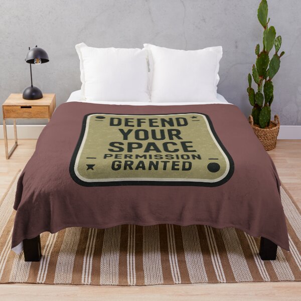 Item preview, "Defend Your Space" Retro Military Style Motivational Quote Graphic Art designed and sold by InkWeaveShop.