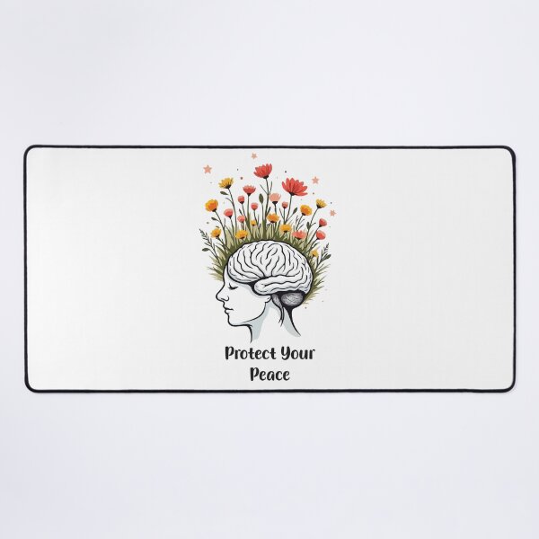 Item preview, Protect Your Peace - Floral Brain Mental Health Awareness Illustration designed and sold by Design-Pro-21.