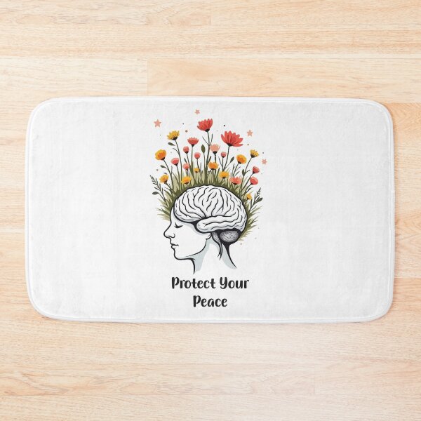 Item preview, Protect Your Peace - Floral Brain Mental Health Awareness Illustration designed and sold by Design-Pro-21.