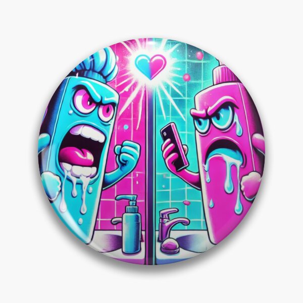 Item preview, Shampoo vs Conditioner – Neon Breakup Bathroom Fight designed and sold by ComedyInkFactor.