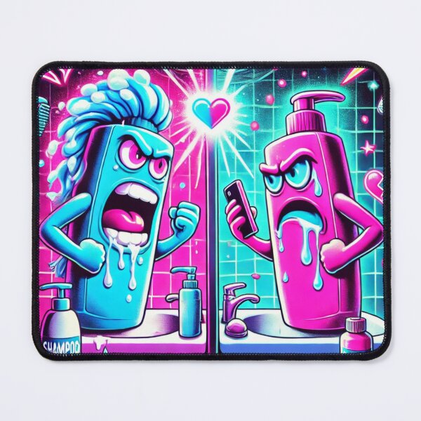 Item preview, Shampoo vs Conditioner – Neon Breakup Bathroom Fight designed and sold by ComedyInkFactor.