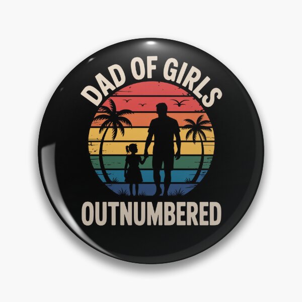 Item preview, Papá de niñas en inferioridad numérica – Retro Sunset Proud Girl Dad designed and sold by flagylART.