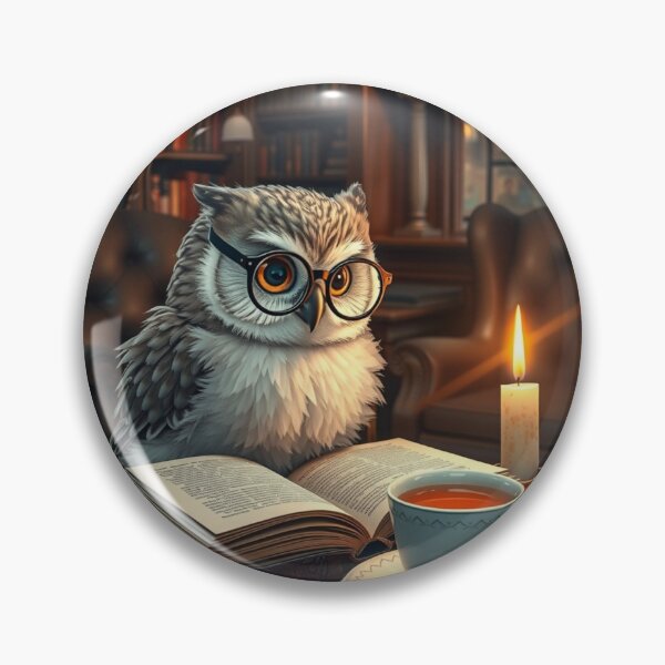 Item preview, Autumn Owl Reading Books by Candlelight – Cozy Cottagecore Design designed and sold by ArmaanArts.