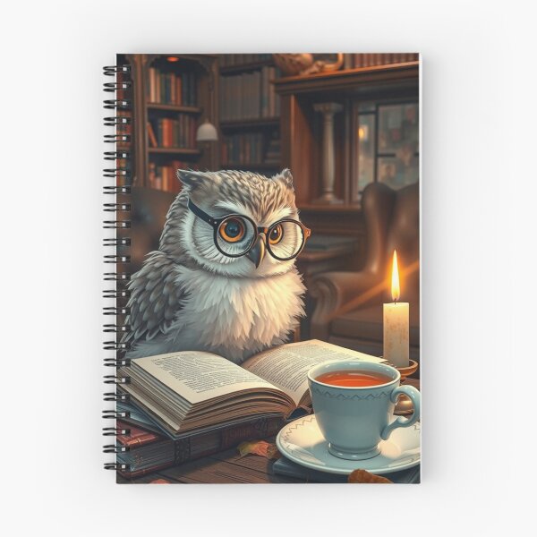 Item preview, Autumn Owl Reading Books by Candlelight – Cozy Cottagecore Design designed and sold by ArmaanArts.