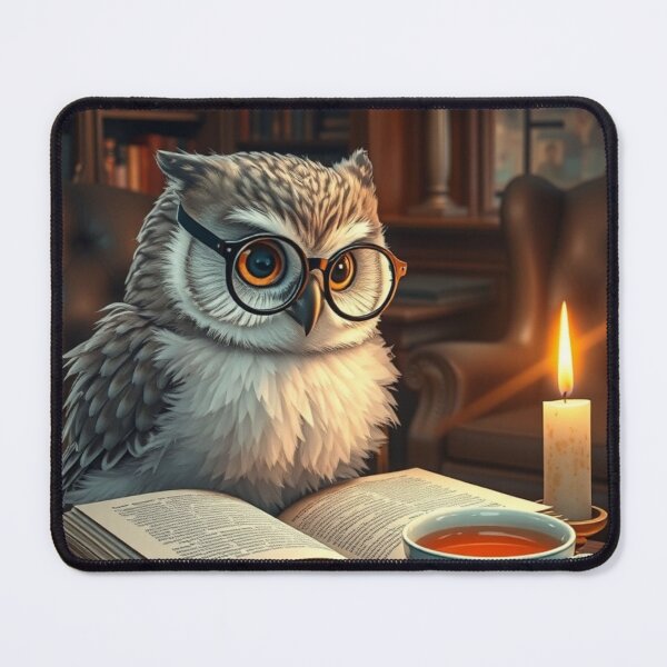 Item preview, Autumn Owl Reading Books by Candlelight – Cozy Cottagecore Design designed and sold by ArmaanArts.