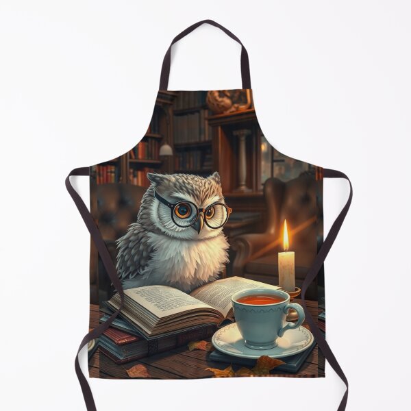 Item preview, Autumn Owl Reading Books by Candlelight – Cozy Cottagecore Design designed and sold by ArmaanArts.