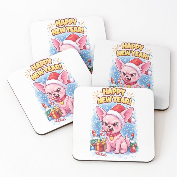 Item preview, Angry Chihuahua Happy New Year Dog Cartoon designed and sold by Furvisors.