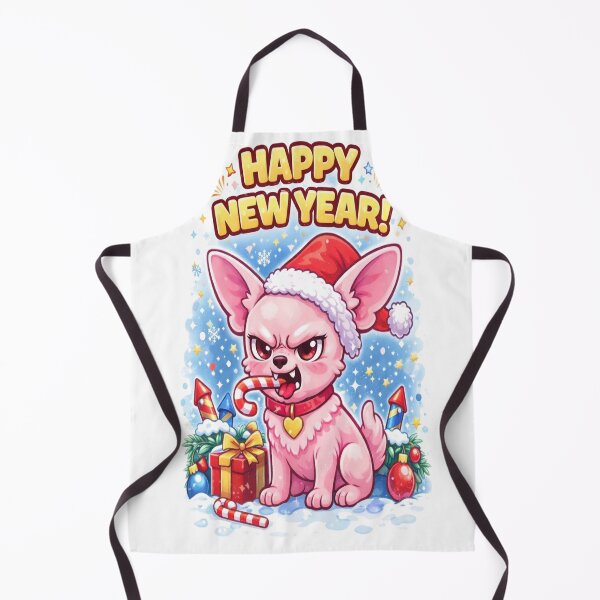 Item preview, Angry Chihuahua Happy New Year Dog Cartoon designed and sold by Furvisors.