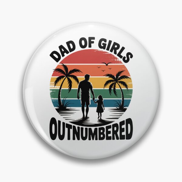 Item preview, Papá de niñas en inferioridad numérica – Retro Sunset Proud Girl Dad designed and sold by flagylART.