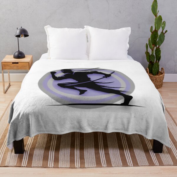 Item preview, Running Ninja Silhouette on Purple Circular Backdrop designed and sold by blacK1982White.