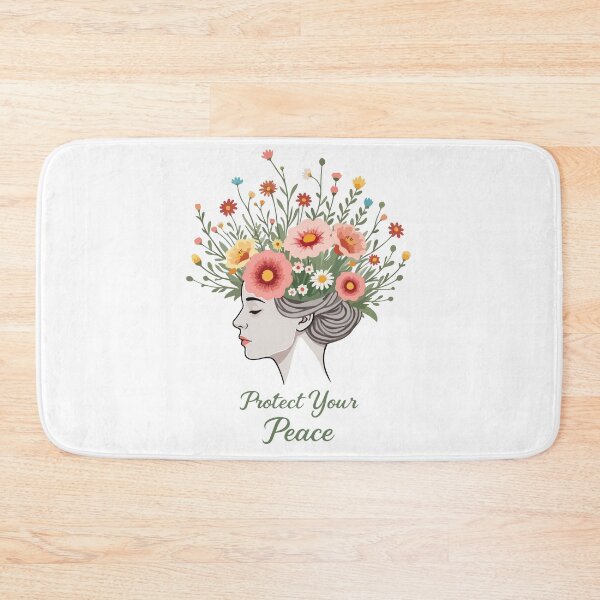 Item preview, Protect Your Peace Floral Brain Aesthetic - Mental Health Awareness & Growth Mindset Illustration designed and sold by Design-Pro-21.